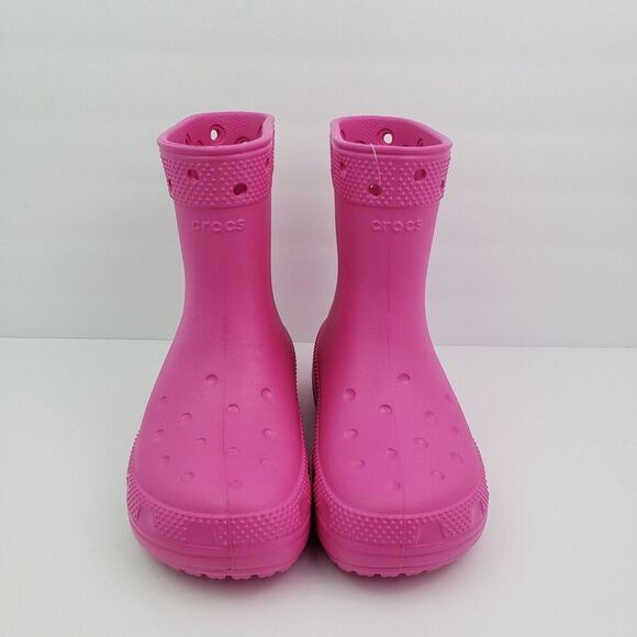 Crocs Classic Boot Girls Sz 3Y Pink Pull On Comfort Boots Shoes 208544-6UB - Picture 5 of 10